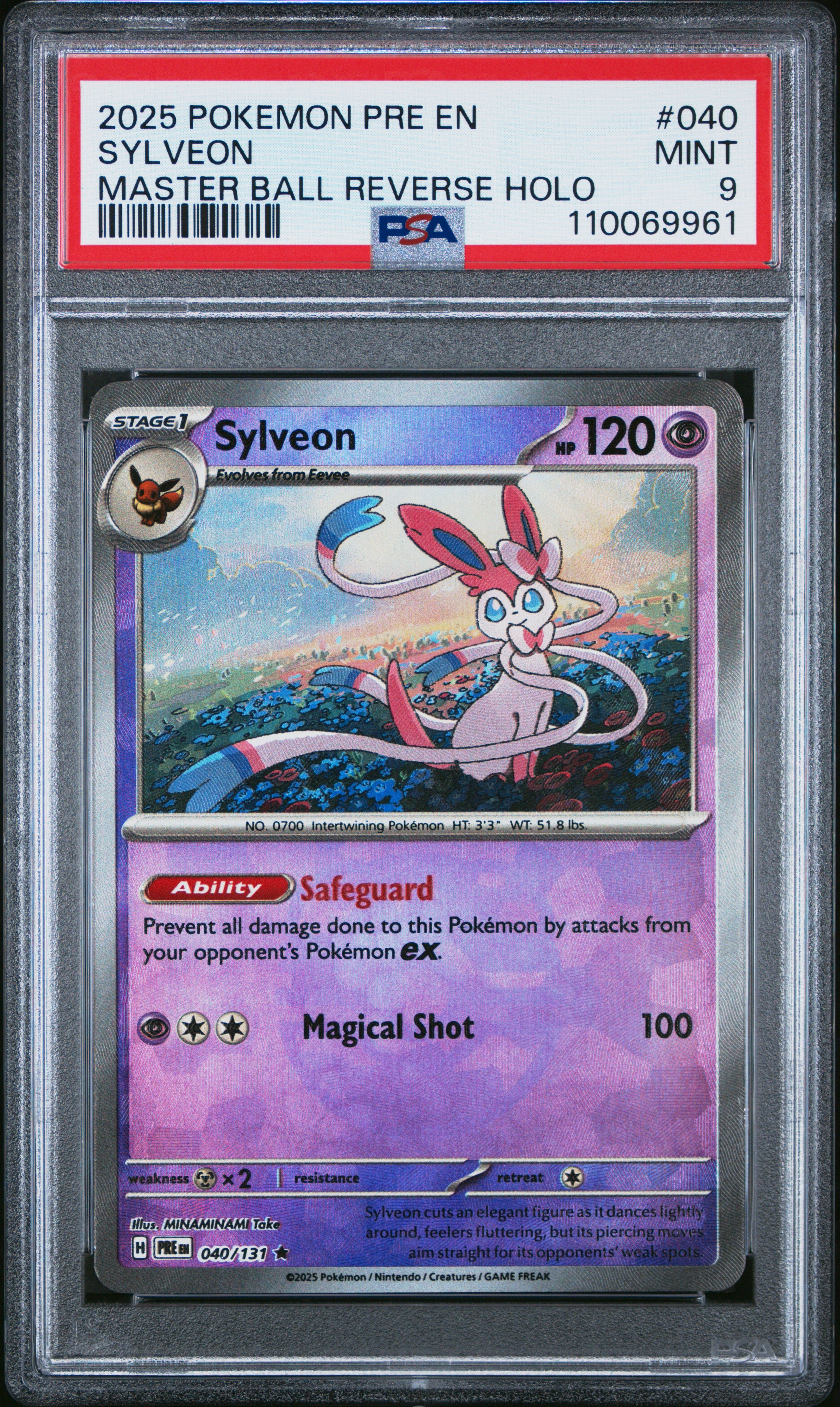 Pokemon Prismatic Evolutions Sylveon Master Ball PSA 9